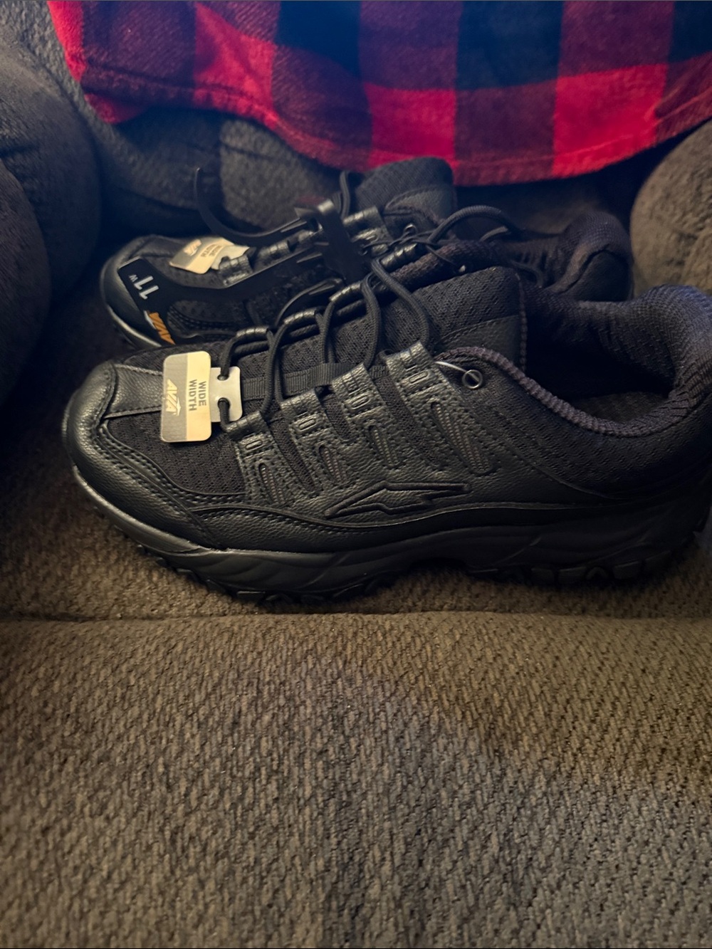 Avia Men's Black Athletic Trail Sneakers